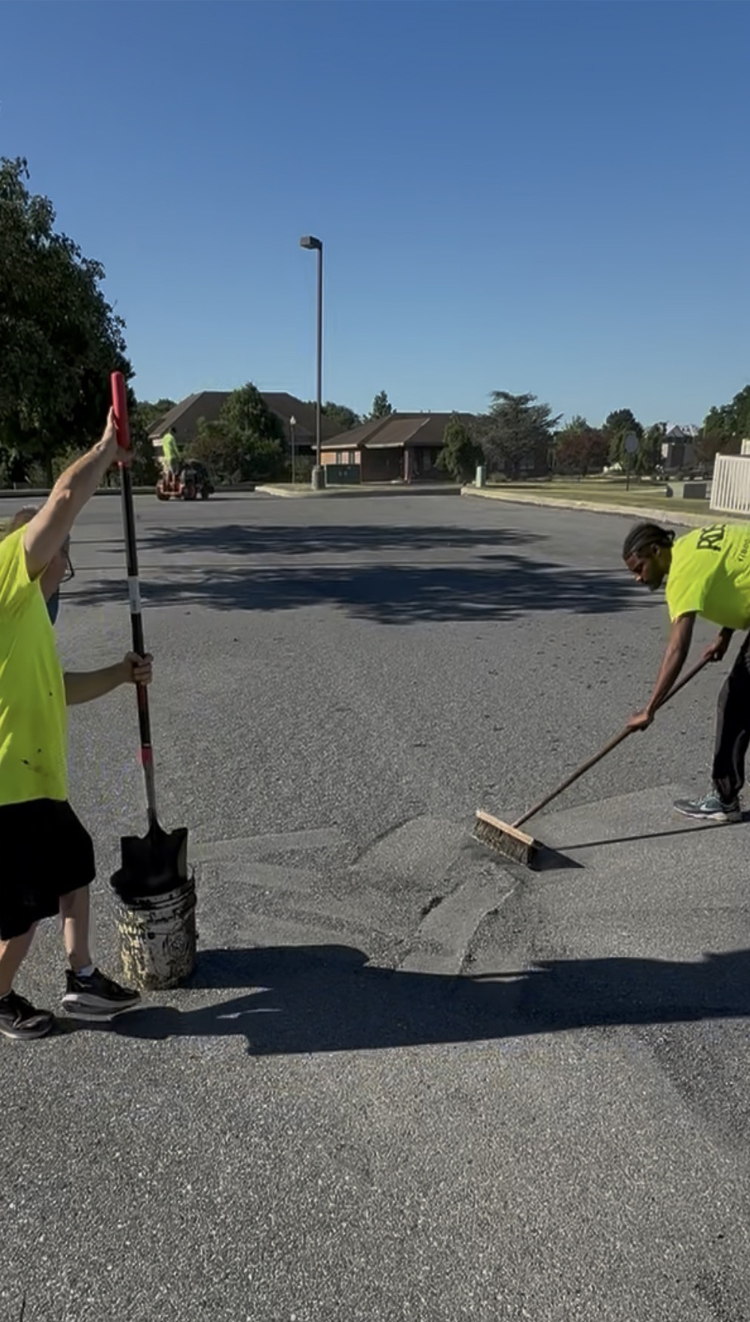 Preparing UPMC’s Harrisburg Parking Lot for Crack Sealing and Sealcoating